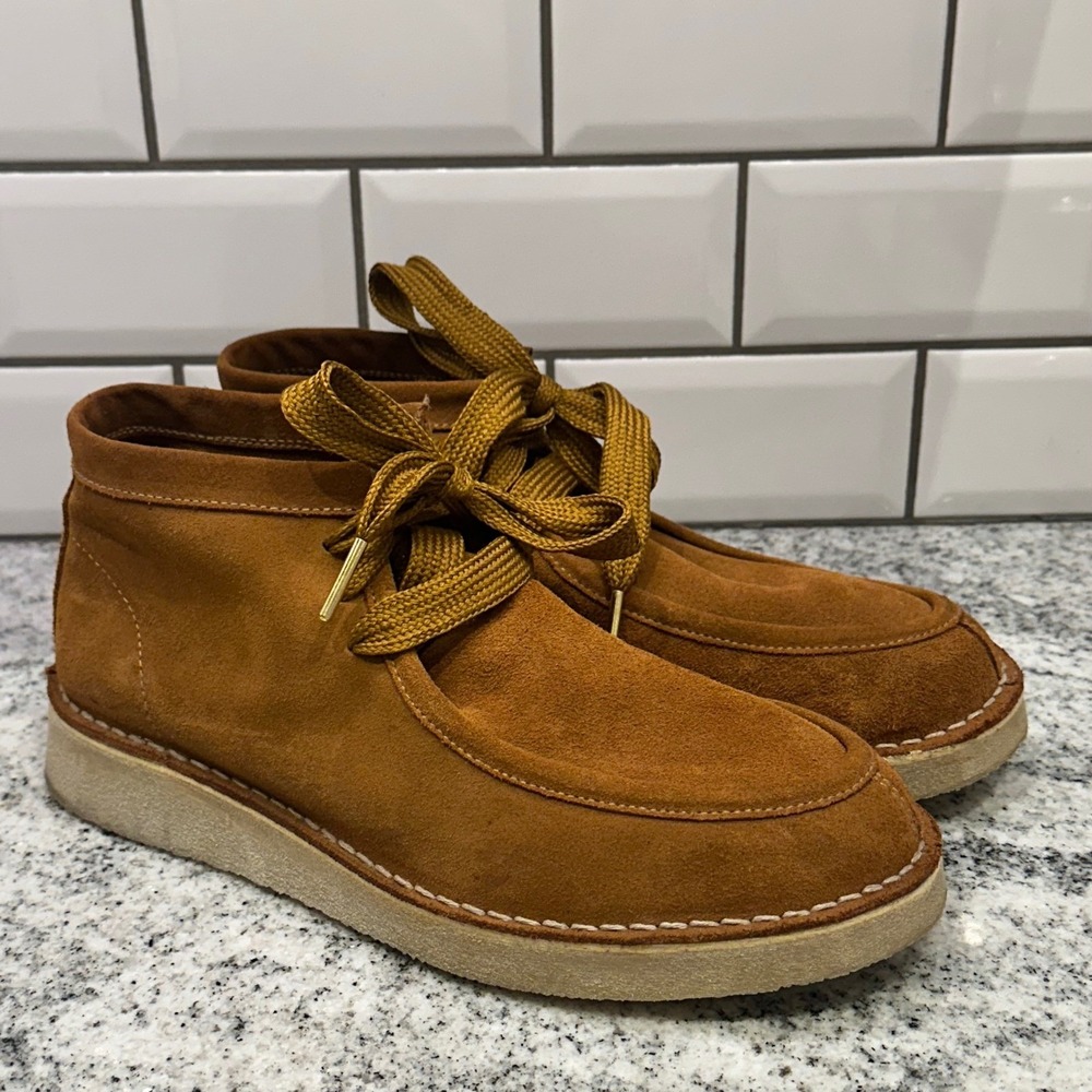 Free People Ashton Ankle Boots Suede Lace Up Chukka Womens 10.5 Brown Leather 41